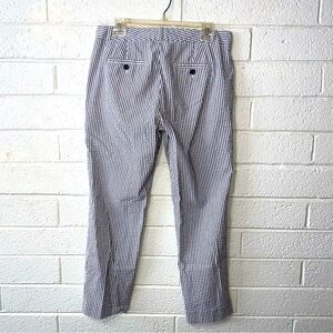 Banana Republic Navy & White Striped Cropped Pants